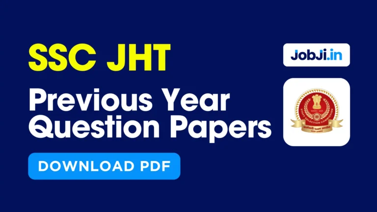 SSC JHT previous year question papers